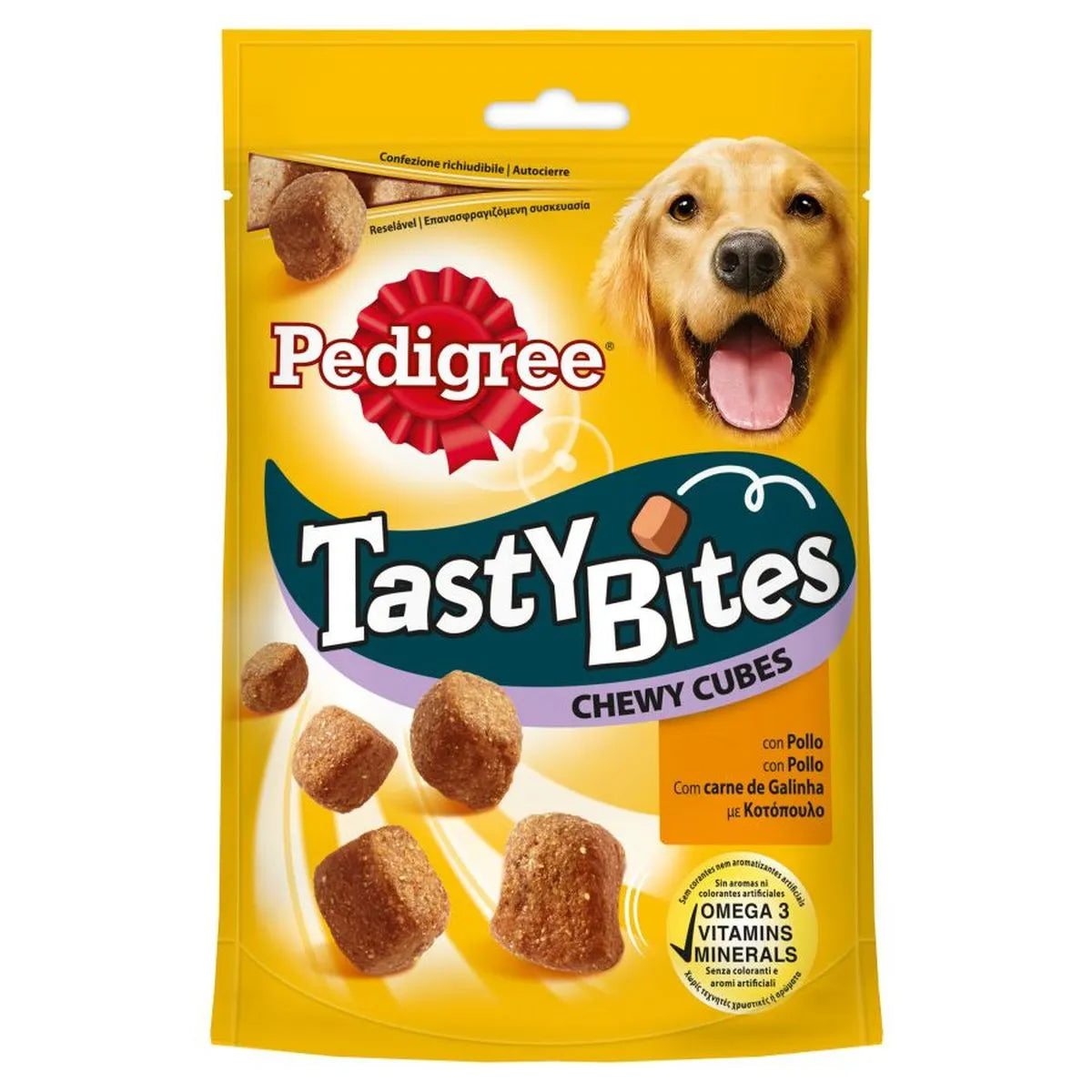 Pedigree Tasty Bites Chewy Cubes 130g Snack per Cani Pedigree Tasty Bites Chewy Cubes 130g Snack per Cani